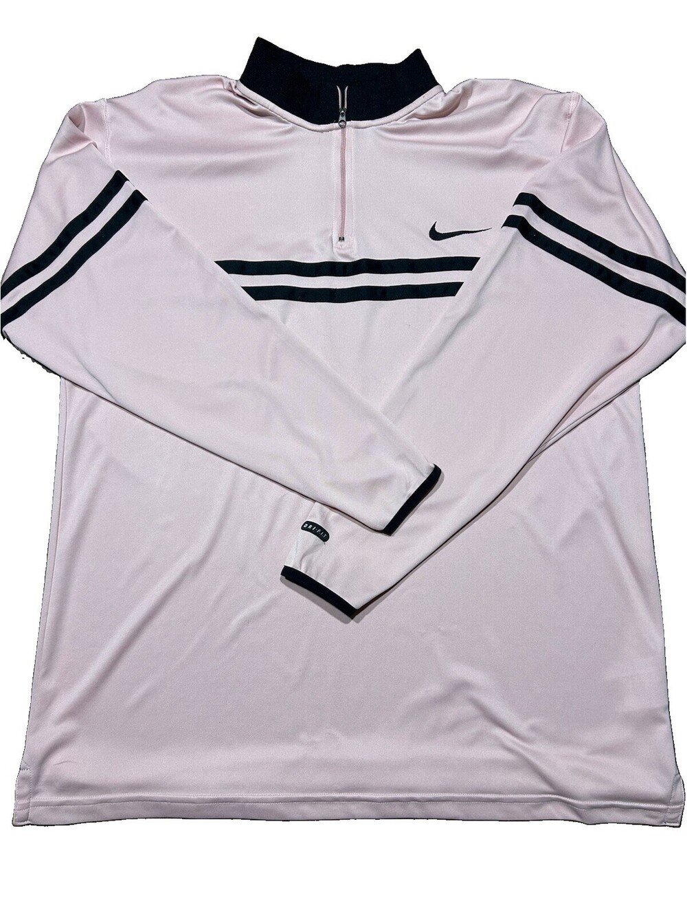 Vintage 90s Nike Andre Agassi Dri-FIT Tennis Shirt Large Pink Black USA Made